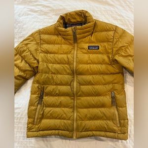 Kids Patagonia Puffer Coat Jacket XS 5-6 yellow lots of wear